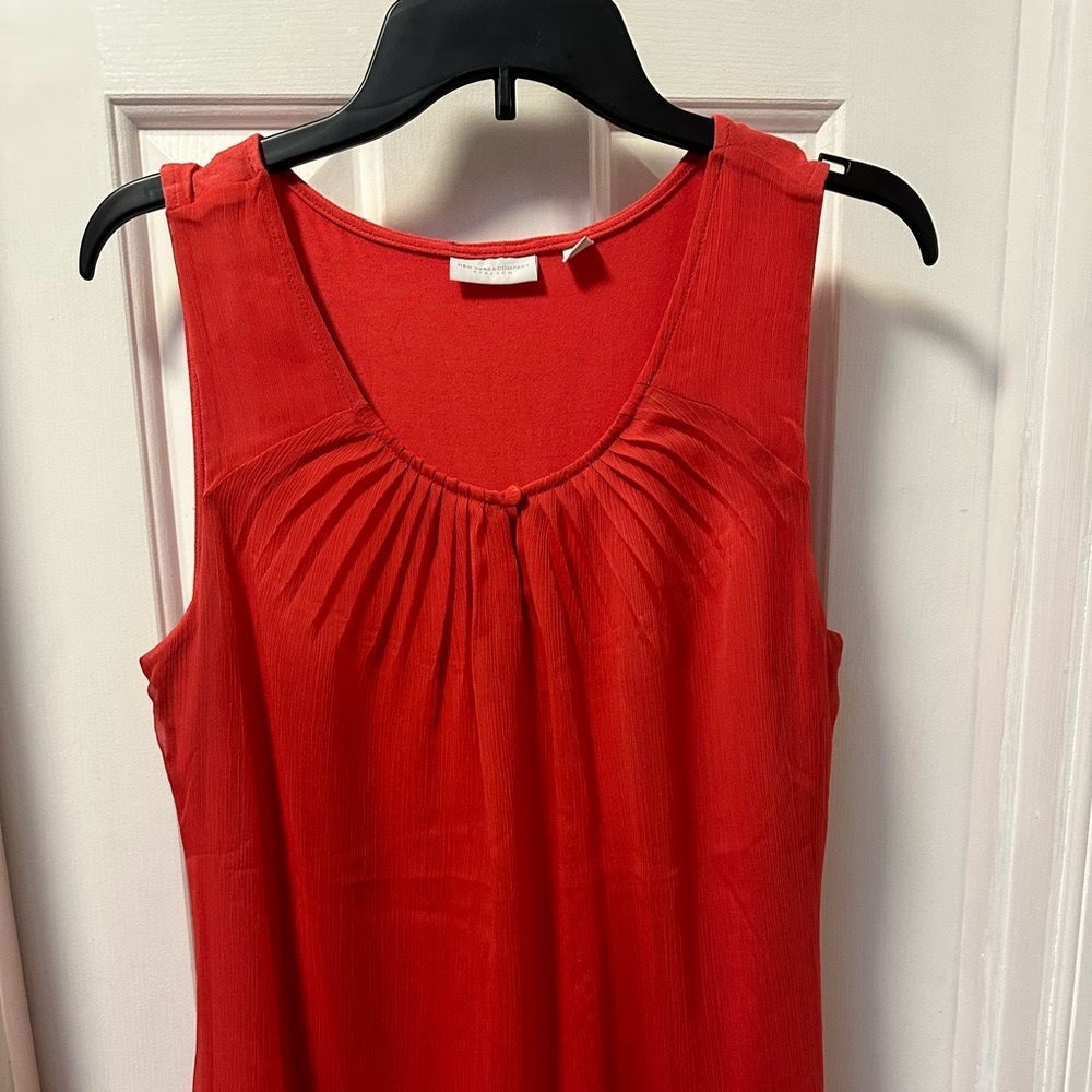 Coral Sleeveless Blouse